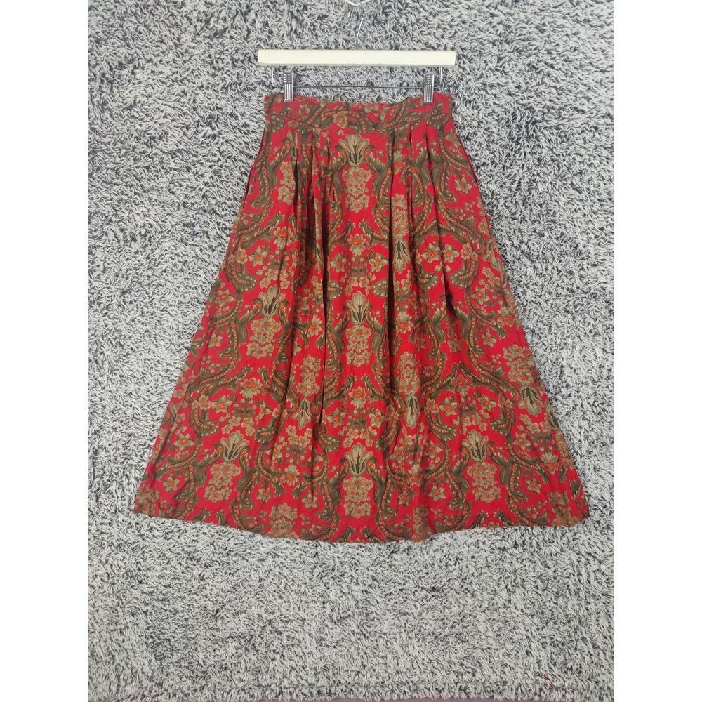 VINTAGE Womens Forest Fairy Romantic Earthy Dark Floral Maxi Skirt XS Hippie - Picture 4 of 9